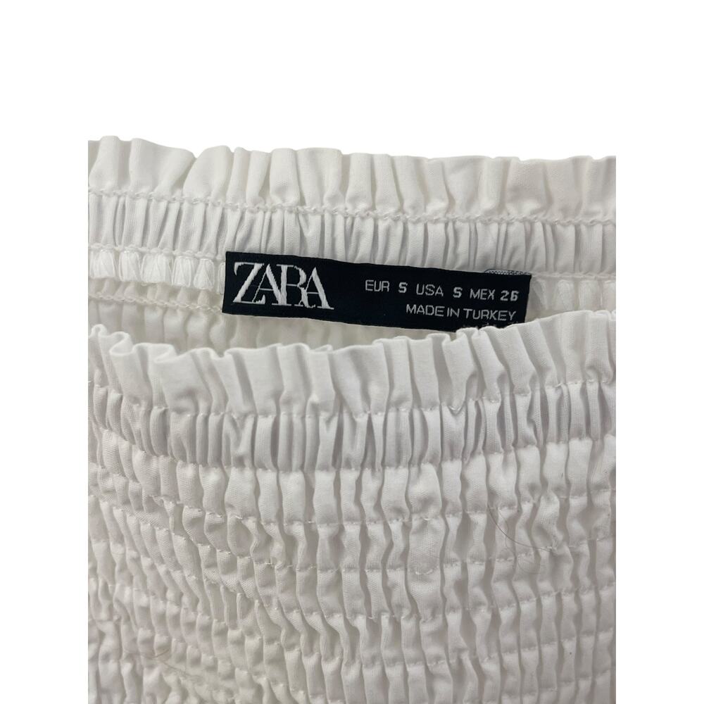 Zara Crop Top Elastic Bodice Puff 3/4 Sleeve‎ -SZ Small - Picture 3 of 3